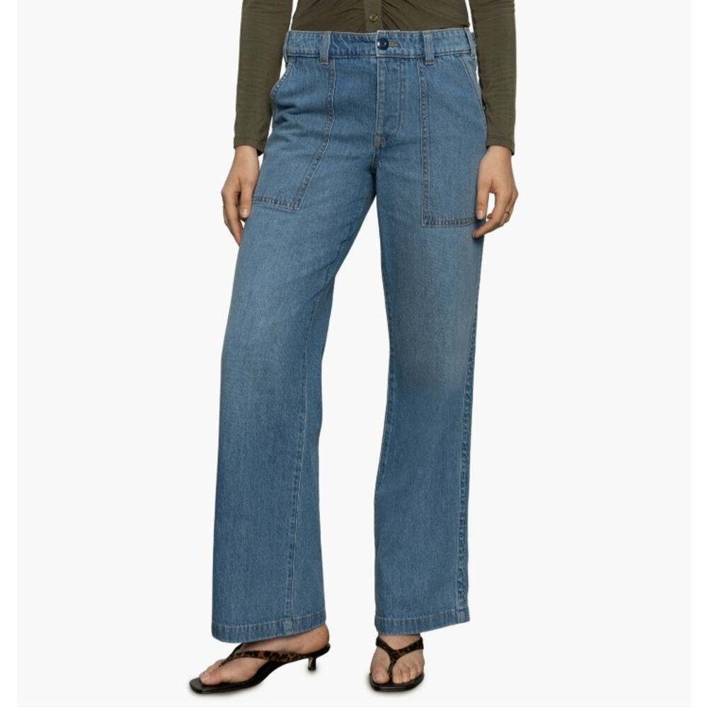 Sanctuary Women Starstruck Blue Casual High Rise Wide Leg Straight Jeans Size 33